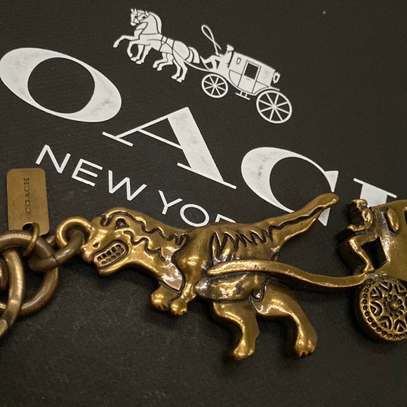 Rare Large Metal Coach Rexy Carriage Golden Dinosaur Rare Purse Bag Charm - Picture 5 of 16